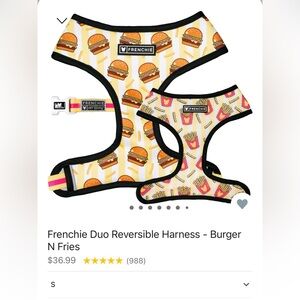 Frenchie Reversible Cheesburger/French Fry Dog Harness